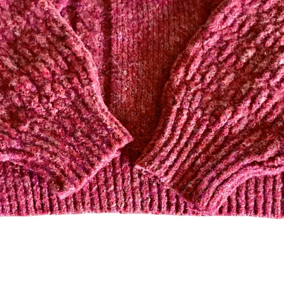 Universal Thread Cable Knit Sweater Mock Neck Size Large Red Orange Cozy Cropped - Picture 7 of 15